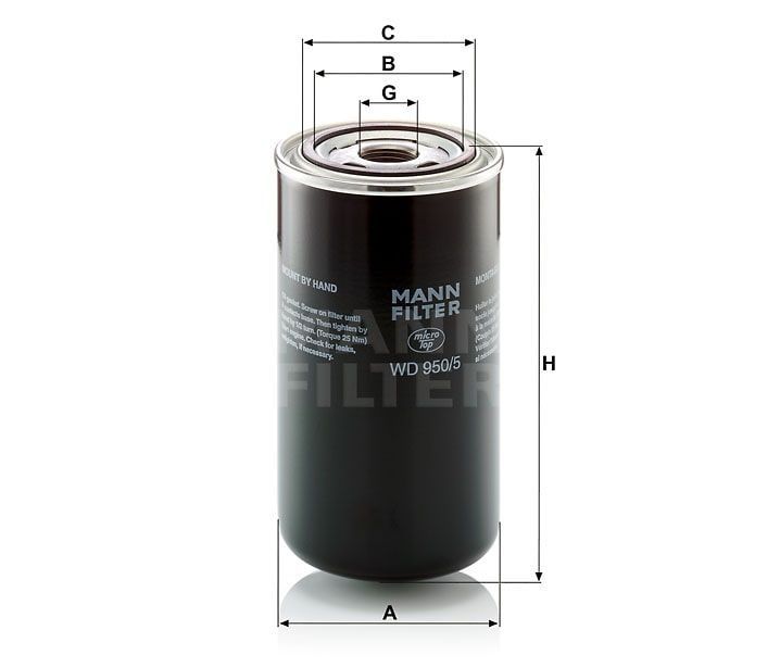Гидравлический фильтр MANN-FILTER WD950/5. Фото N2