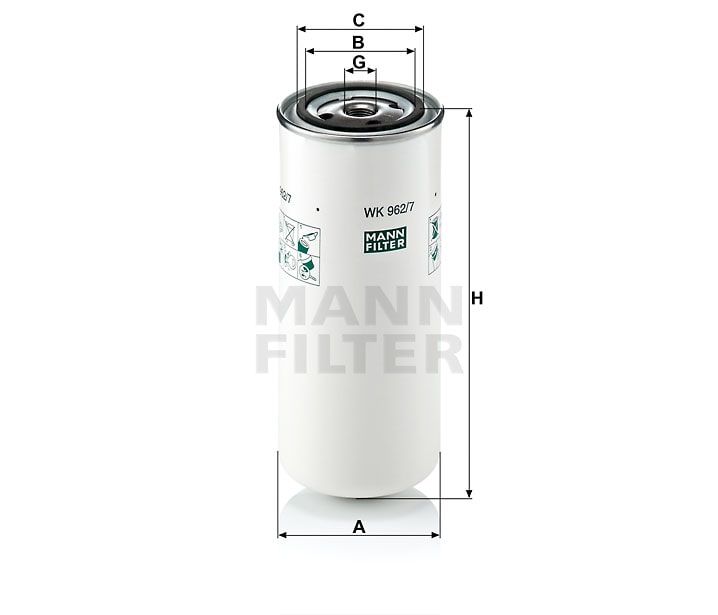 Топливный фильтр MANN-FILTER WK962/7. Фото N2
