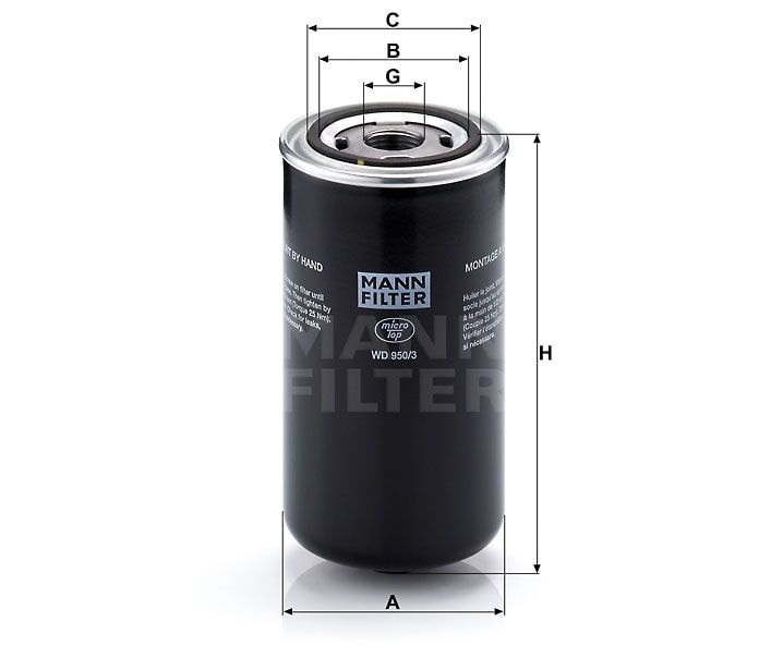 Гидравлический фильтр MANN-FILTER WD950/3. Фото N2