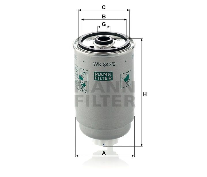Топливный фильтр MANN-FILTER WK842/2 . Фото N2