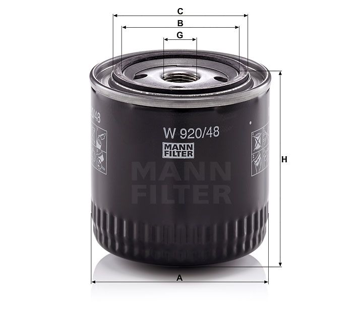Масляный фильтр MANN-FILTER W920/48 . Фото N2