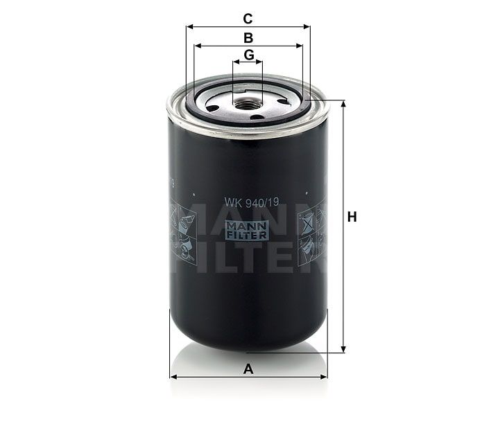 Топливный фильтр MANN-FILTER WK940/19. Фото N2