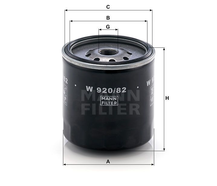 Масляный фильтр MANN-FILTER W920/82. Фото N2