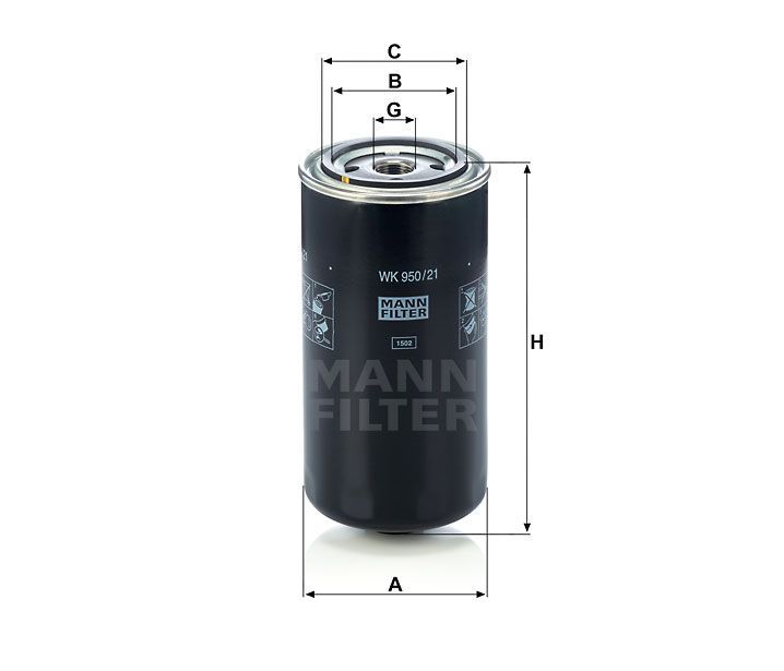 Топливный фильтр MANN-FILTER WK950/21. Фото N2