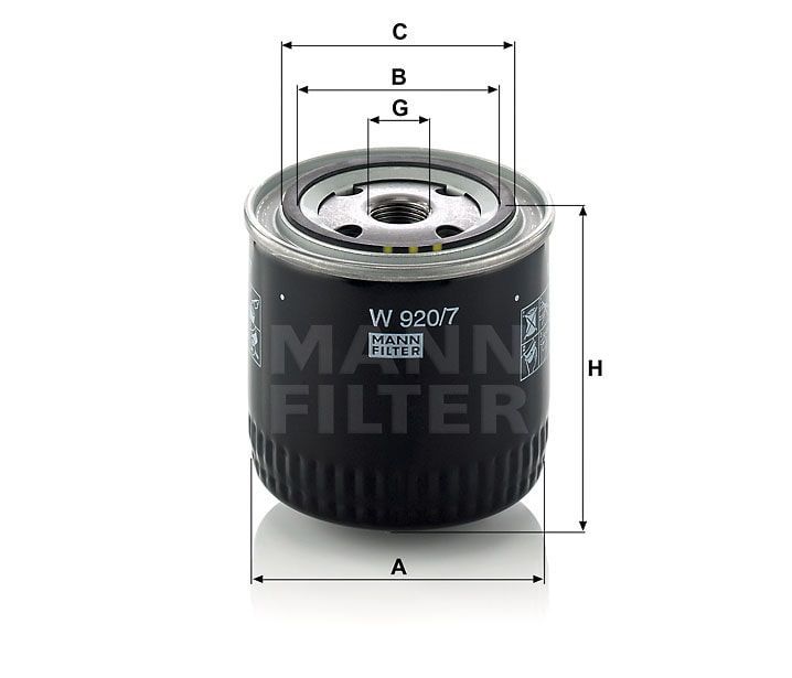 Масляный фильтр MANN-FILTER W920/7 . Фото N2